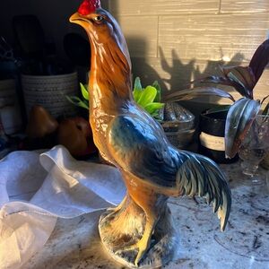 Vibrant Ceramic Rooster in like new condition 13” tall
